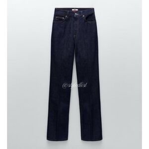 Zara Tailored Straight Leg Jeans Charlotte Gainsbourg Collection Blue 40/8 NWOT